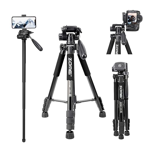 Tripod for Camera,2 in 1 Tripod and Monopod ?Portable Travel Tripod with 3-Way Pan Head and Carry Bag for Canon Nikon Sony DSLR