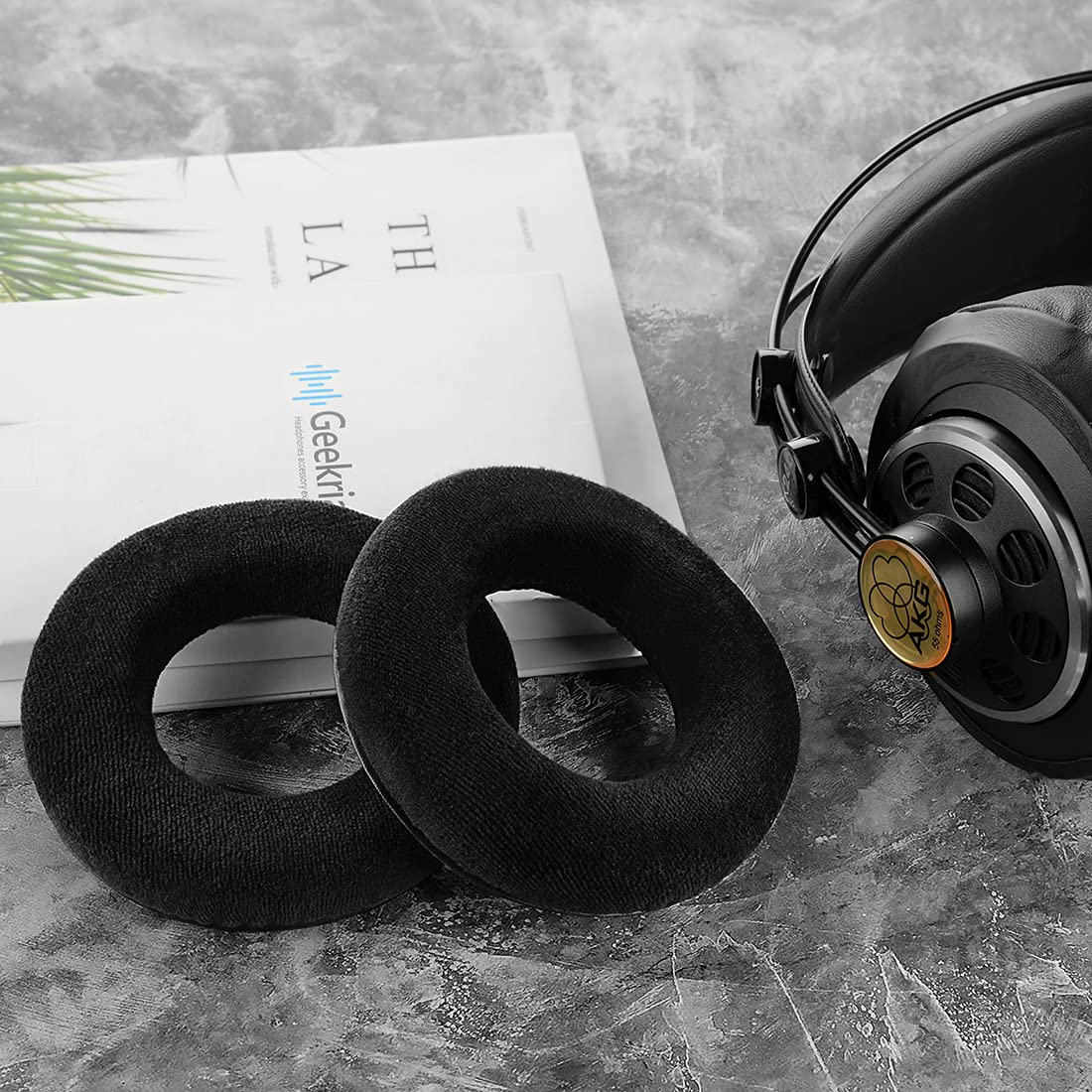 Geekria Comfort Velour Replacement Ear Pads for AKG K240/ K240S/ K240MKII/ K241/ K270/ K271/ K271S/ K272/ K52/ K72/ K92/ K242/ K340/ K550/ K551
