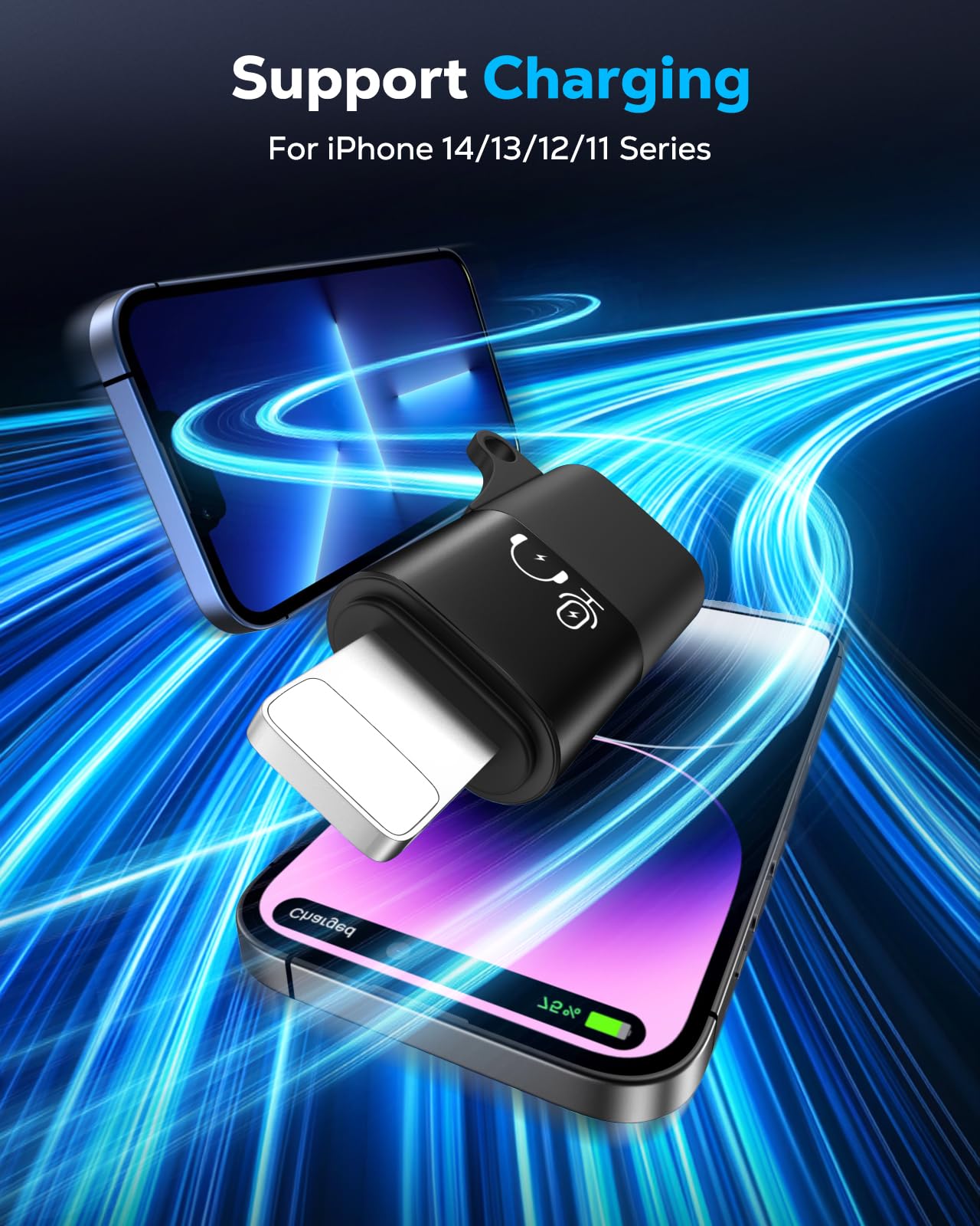 MoKo for DJI Mic Mini USB C to Lighting Phone Adapter - Lightning to USB-C Audio Adapter for iPhone 14/13/12/11/Apple EarPods/Wireless Mic