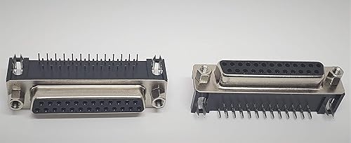 PC Accessories- - Connectors Pro 10-PK DB25 Female Right Angle PCB Mount Connector, 90 Degree D-Sub 10-Pack