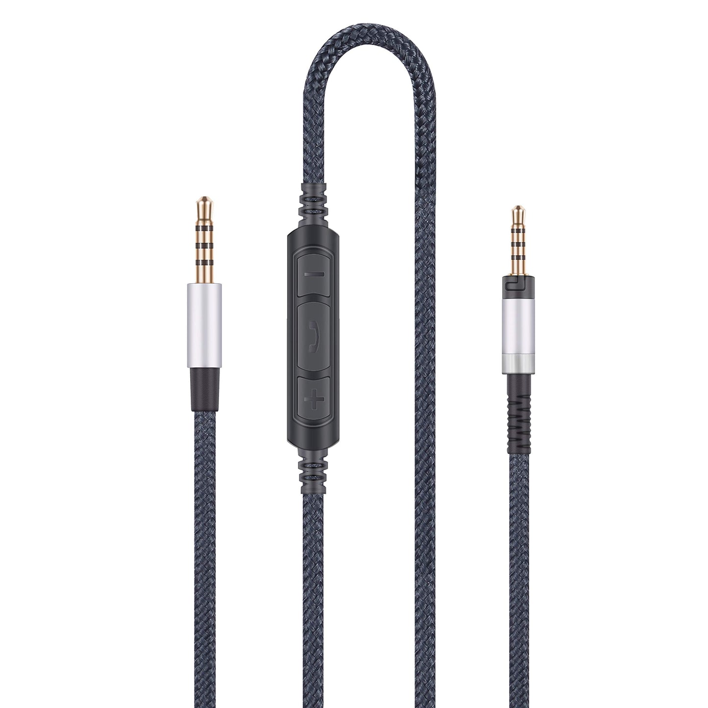 Audio Replacement Cable with in-Line Mic Remote Volume control Compatible with Sennheiser HD4.40, HD 4.40 BT, HD4.50, HD 4.50 BTNC, HD4.30i, HD4.30G