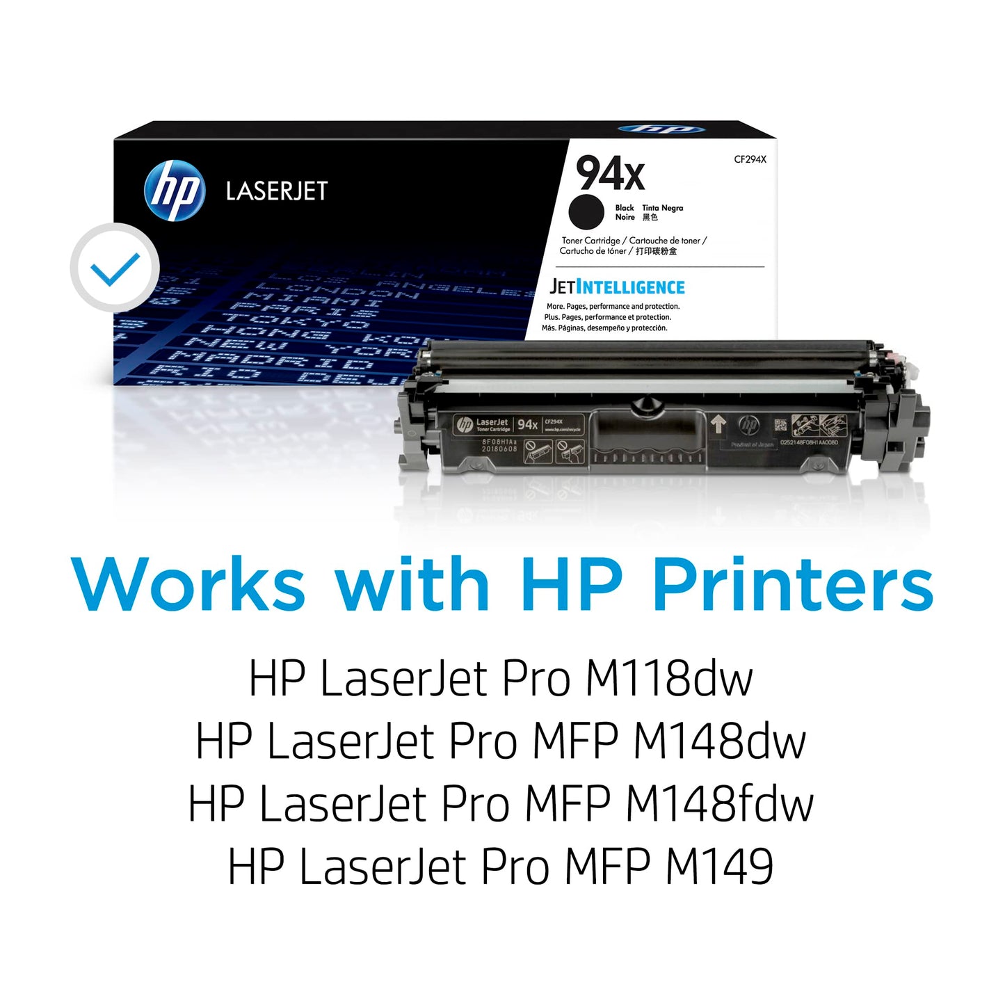HP 94X Black High-Yield Toner Cartridge | Works LaserJet Pro M118 Series LaserJet Pro MFP M148, M149 Series | CF294X