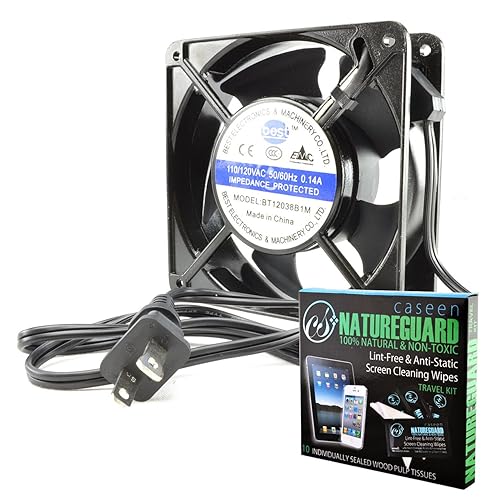 Best Electronics 120x120x38mm AC Fan with Thermal Switch BT12038B1M & 36" power cord