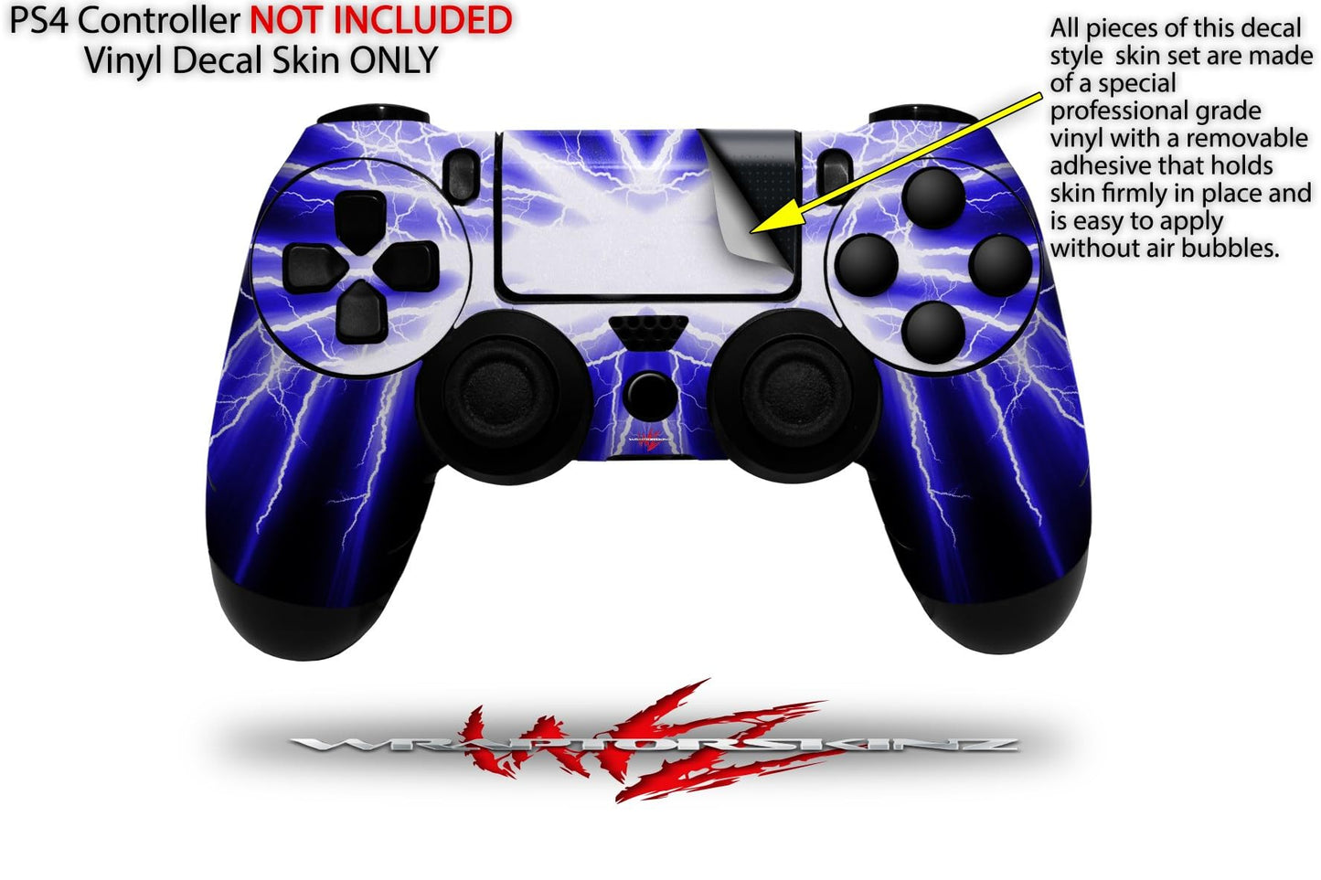 WraptorSkinz Decal Vinyl Skin Compatible with Sony PlayStation 4 Controller Lightning Blue (Controller NOT Included)