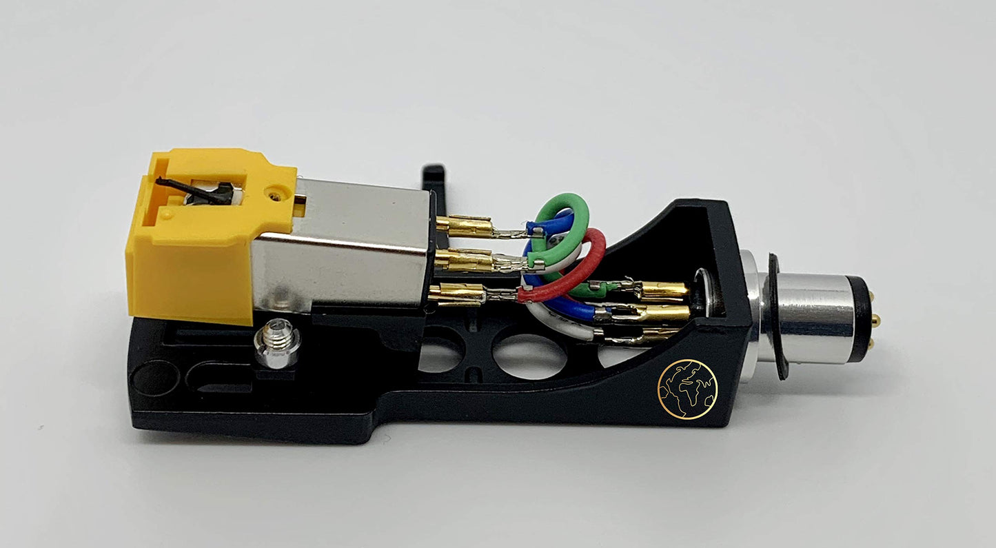 Cartridge and Stylus, AT91 Original needle and Black Headshell with mounting bolts for Stanton T120, T60, T80, T90, T62, T92, ST150, T92 usb, ST100