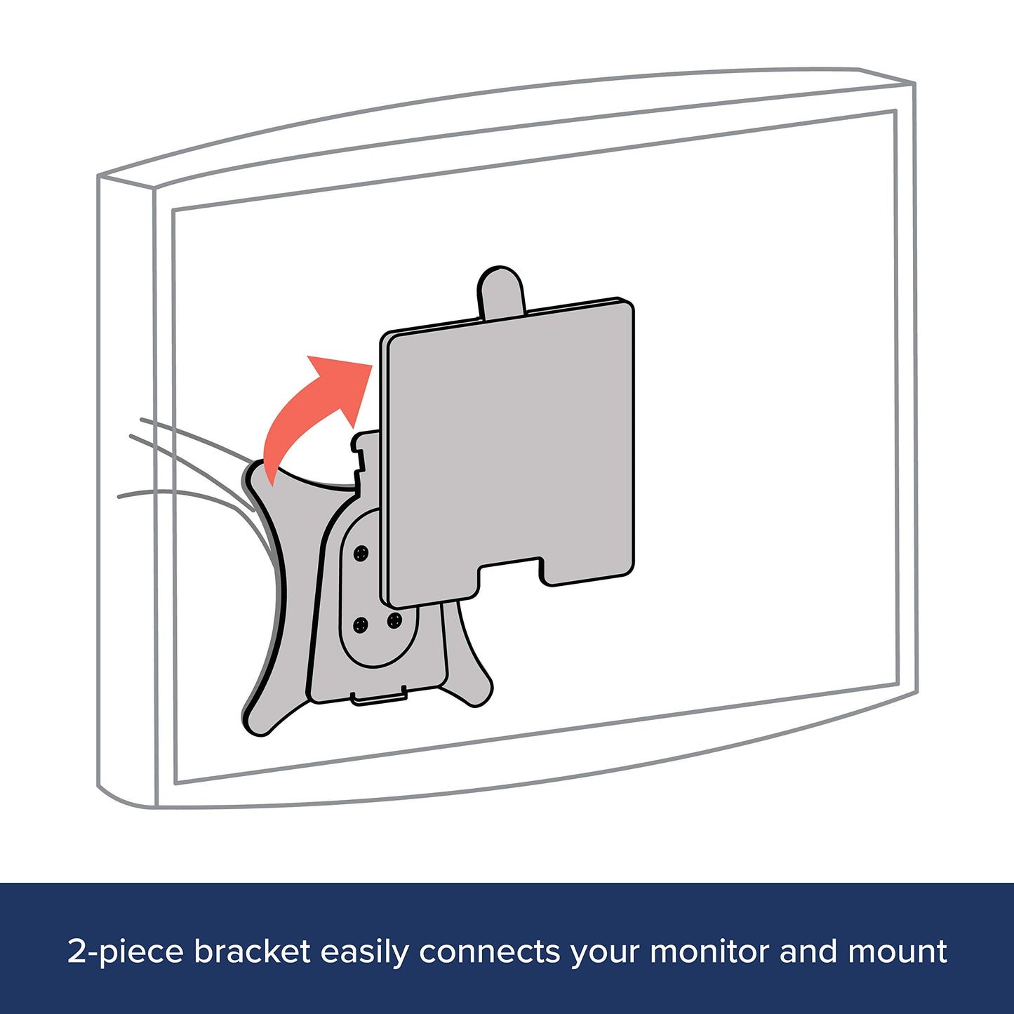 Ergotron - Quick Release Bracket - for Monitor and TV Screens Up to 35 lbs, Less Than 3 Inch Display Depth - Add-on for VESA Monitor Arms