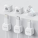 6 Pack Magnetic Cord Organizer, FlyCoco Cable Management Clips for Desk Phone Charging Cable Storage Holder, Cable Clips Organizer for Office Desk
