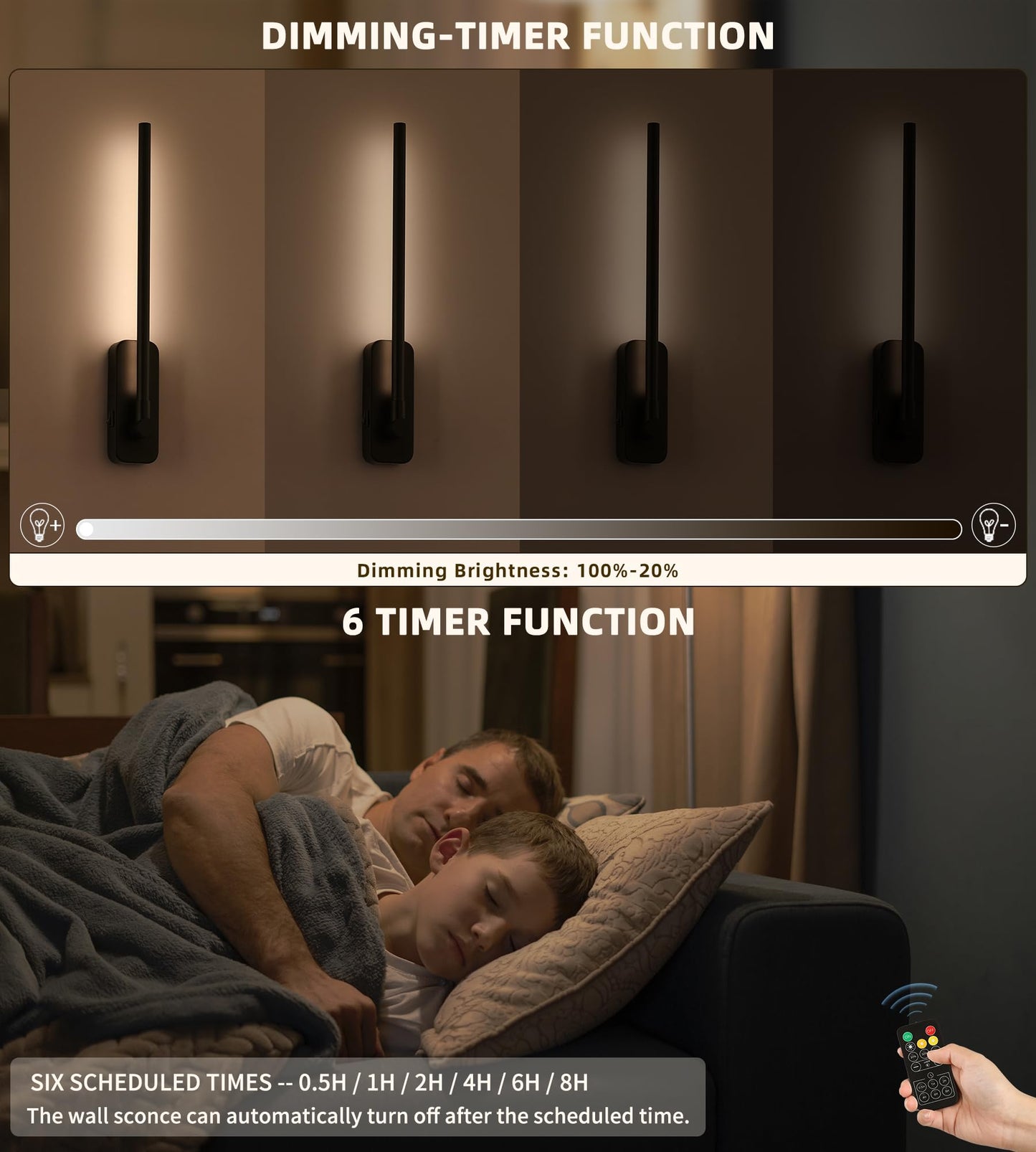 7Degobii Wireless Wall Sconces Set of 2 - Rechargeable Swing Arm Lights, 3 CCT-Dimmable Battery Powered, 17.32" Long Cordless Art Lights for Picture