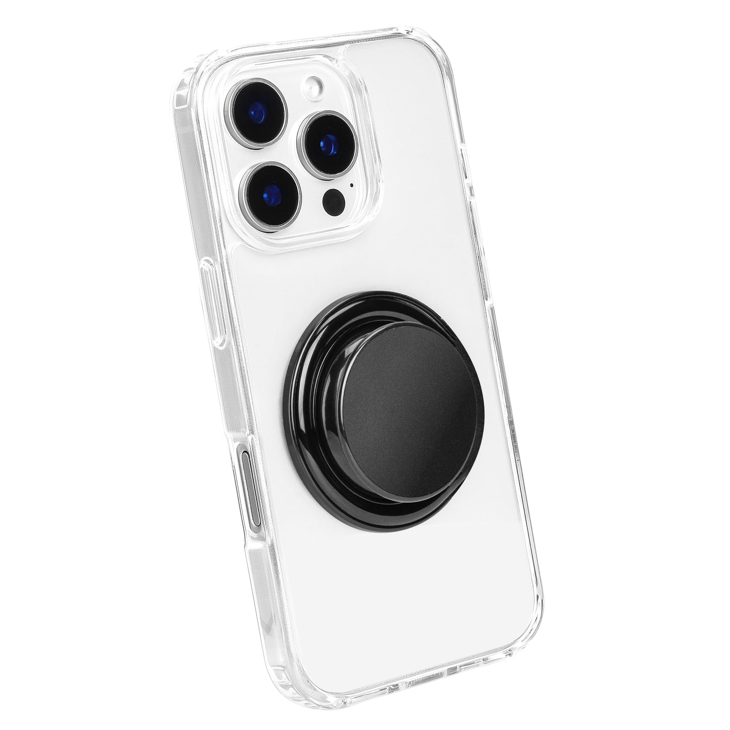 FAB POPS Magnetic Cell Phone Grip, Expanding Landscape Kickstand, Snap-On Magnetic Attachment, Universal Adhesive Adapter Ring Included, Removable