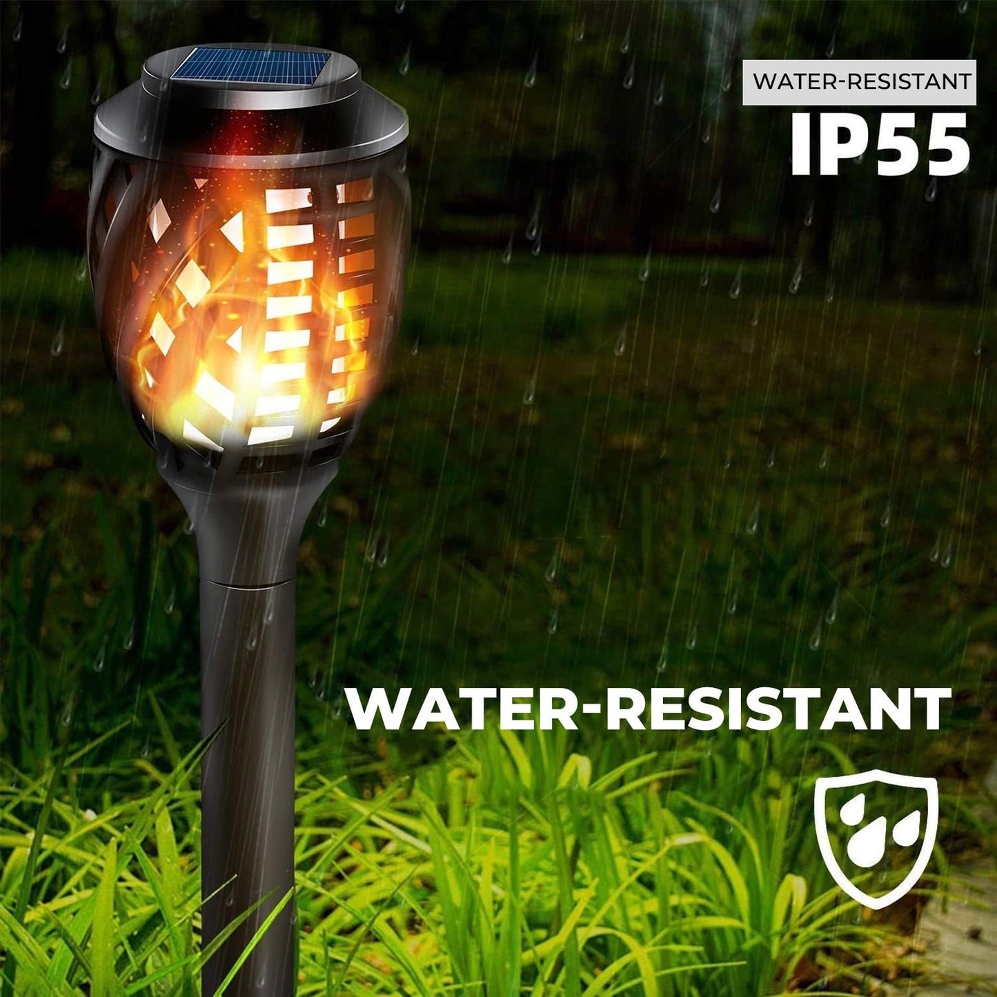 Grand patio Outdoor 8 Packs Solar Lights, Water-Resistant Flickering Flames Torch Light, Landscape Decoration Lighting for Garden Yard