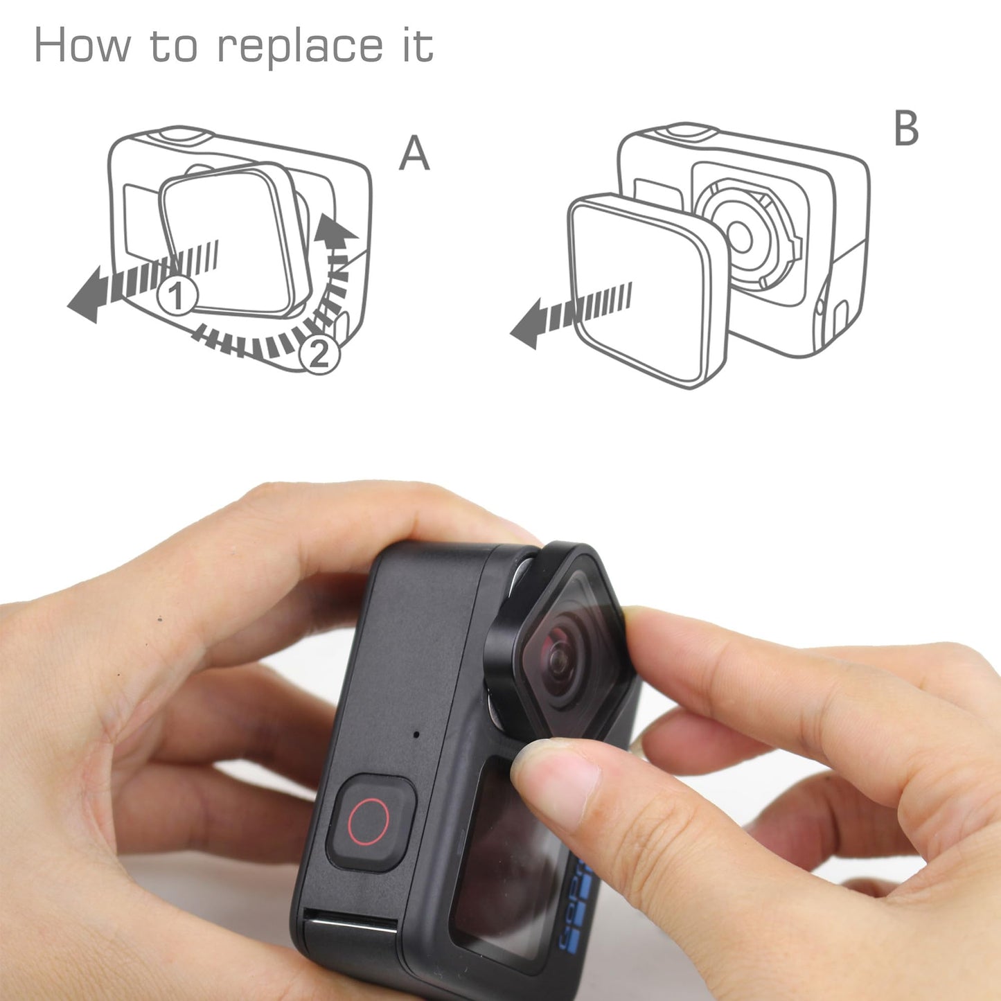 Protective Lens Replacement for GoPro Hero 12 11 10 9 Black Camera Waterproof UV Protective Glass Cover Protector Lens Repair Part for Go Pro