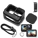 Accessories Kit Protective Soft Silicone Case for GoPro Hero 12/11/10/9 Black, Sleeve Case with Rubber Lens Cover + Screen Protector + Battery Side