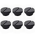 dracaena.io 6 pack G1/4" thread, Thin water Stop Plug Fitting with Coin Slot for Computer water cooling System, durable brass/copper material, Black