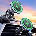 Estbuc 2-in-1 15W Magsafe Car Mount Charger, Magnetic Wireless Car Charger, 360° Dashboard & Air Vent Phone Mount, Phone Holders for Your Car, Car