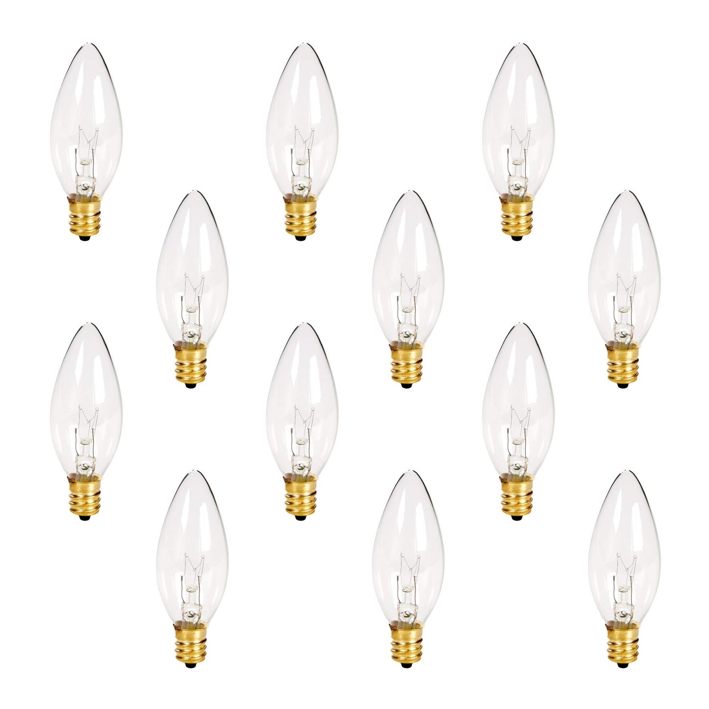 Holiday Joy C7 Bulbs Clear 7 Watt Candelabra Base E12 Window Candle
