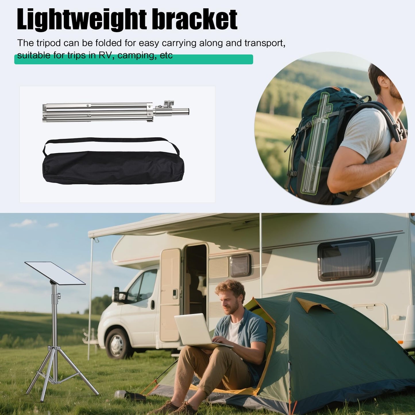 Starlink Gen 3 Tripod Stand, Stainless Steel Mount Supports Gen 3/V4 and Standard Kickstand Dish, Includes Pipe Adapter, Height Adjustable from 2.6