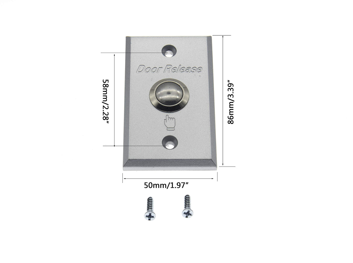 RESALET NO/COM Push Exit Release Button Switch Aluminum Alloy Panel for Hollow Door Access Control Systems Home Secuirty