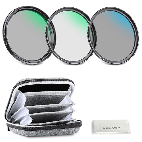 NEEWER 43mm UV/CPL/ND Lens Filter Kit with Hard Shell Storage Case, Multicoated Optical Glass & Aluminum Alloy Frame, UV + Circular Polarizer (CPL) +