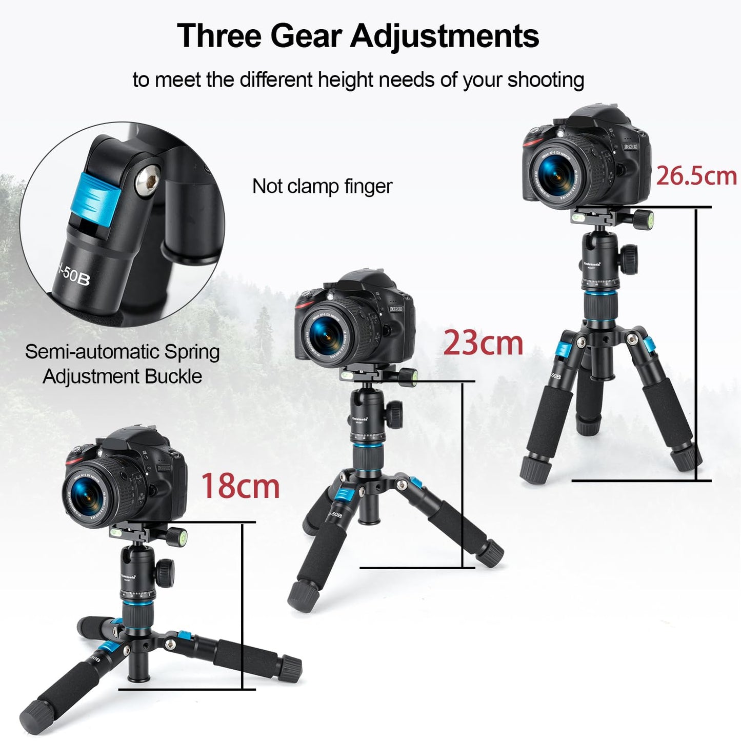 Koolehaoda Compact Mini Tripod, 20" Desktop Tripod with 360° Ball Head Aluminum Portable Small Tabletop Tripod Stand for DSLR Camera Video Camcorder