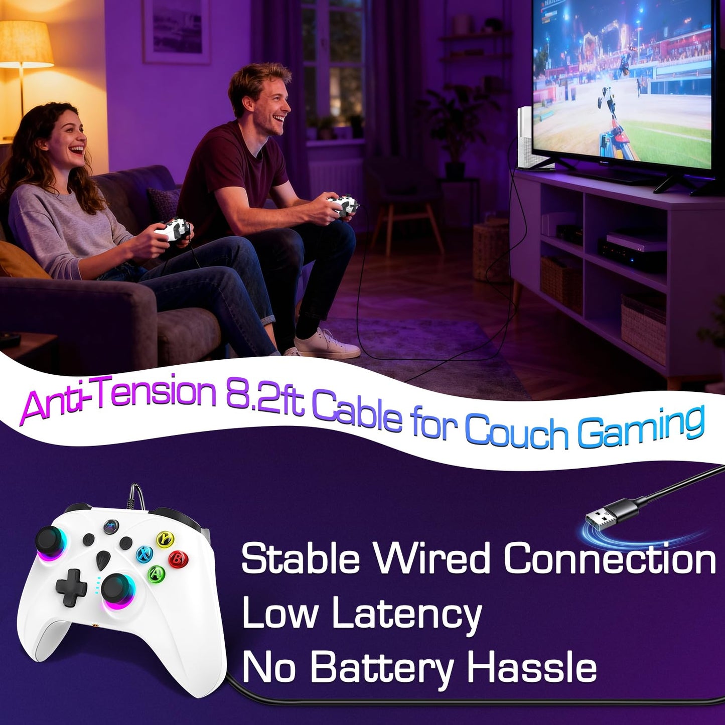 UGAME Wired Xbox Controller for X Box Series X S One PC PS4 Switch, Gaming Control Controllers with 1000Hz Polling Rate No Drift Stick, Custom Paddles