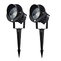 J.LUMI GBS9809 Flag Light, 9W LED Outdoor Spotlight 120V, 5000K Daylight, IP65 Waterproof Landscape Light with Metal Ground Stake & Deck Mount, Plug