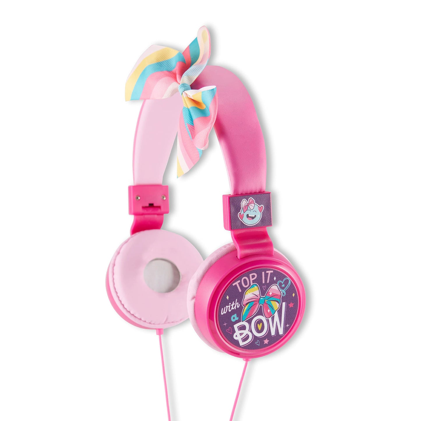 JoJo Siwa Over-Ear Headphones for Kids - Adjustable Headband, Stereo Sound, Tangle-Free Cable, Volume Control, and 3.5mm Jack - Perfect for School