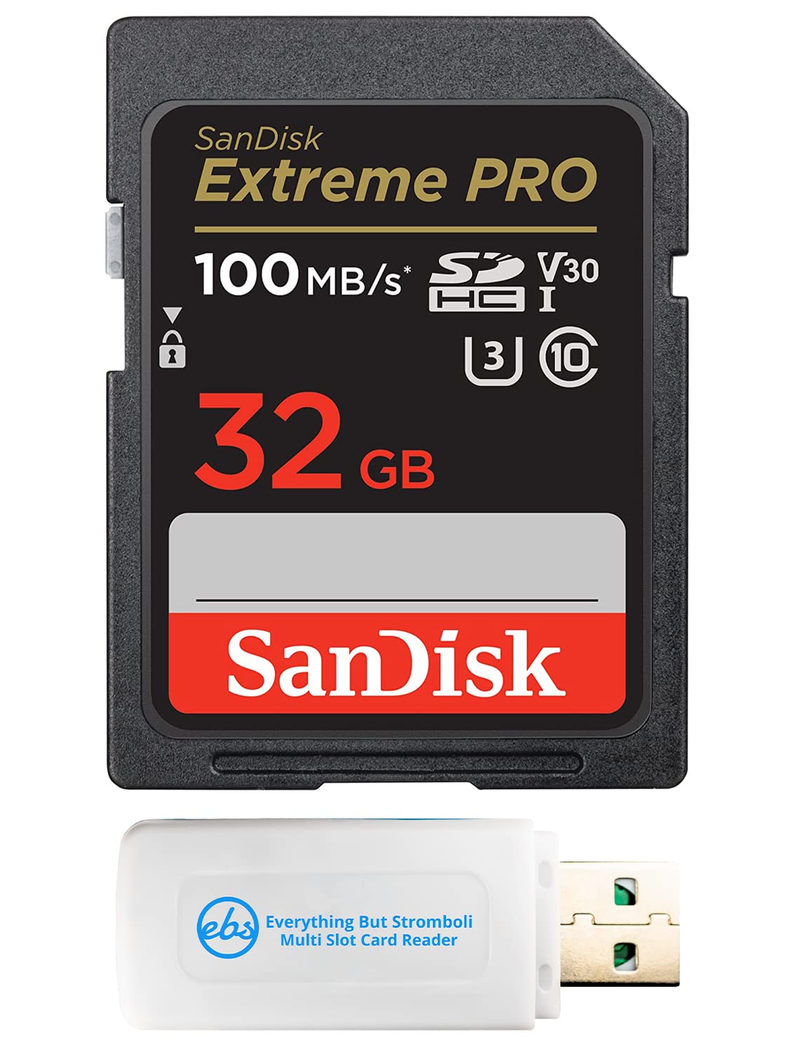 SanDisk 32GB SD Extreme Pro UHS-I Memory Card Works with Sony Mirrorless Camera ZV-E1 (SDSDXXO-032G-GN4IN) C10 U3 V30 4K UHD Bundle with (1)