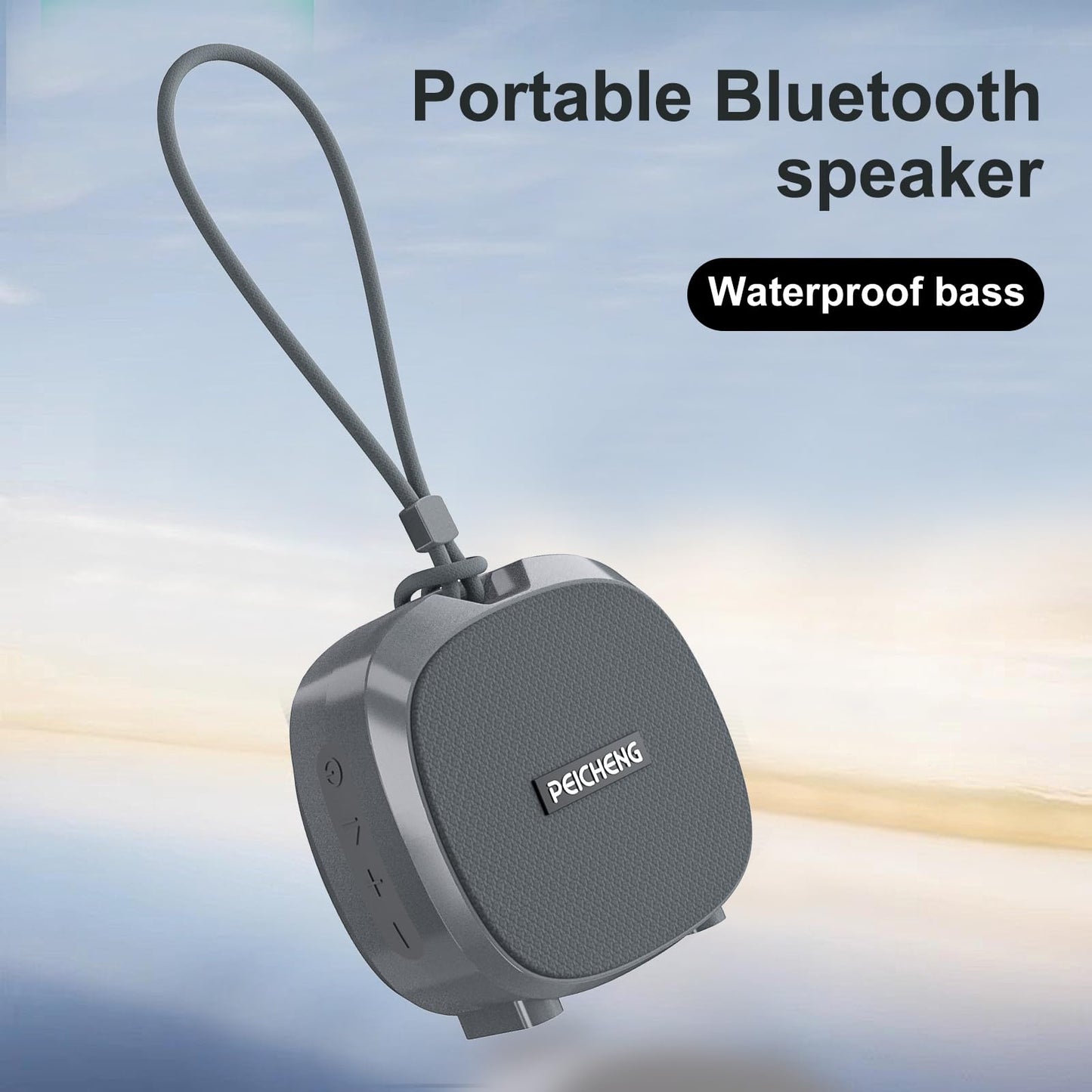 PEICHENG Speaker, Small Portable Bluetooth Wireless IPX5 Waterproof Shower Speaker,Loud Stereo Sound Deep Bass,TWS Paire, RGB Lights,Long Playtime