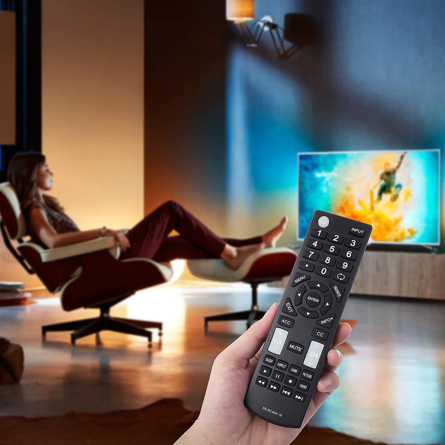 Black NS-RC4NA-18 Replacement Remote Compatible with Insignia TV Universal Tv Remote Insignia, and Other Brands LCD LED 3D HDTV Smart TV Remote