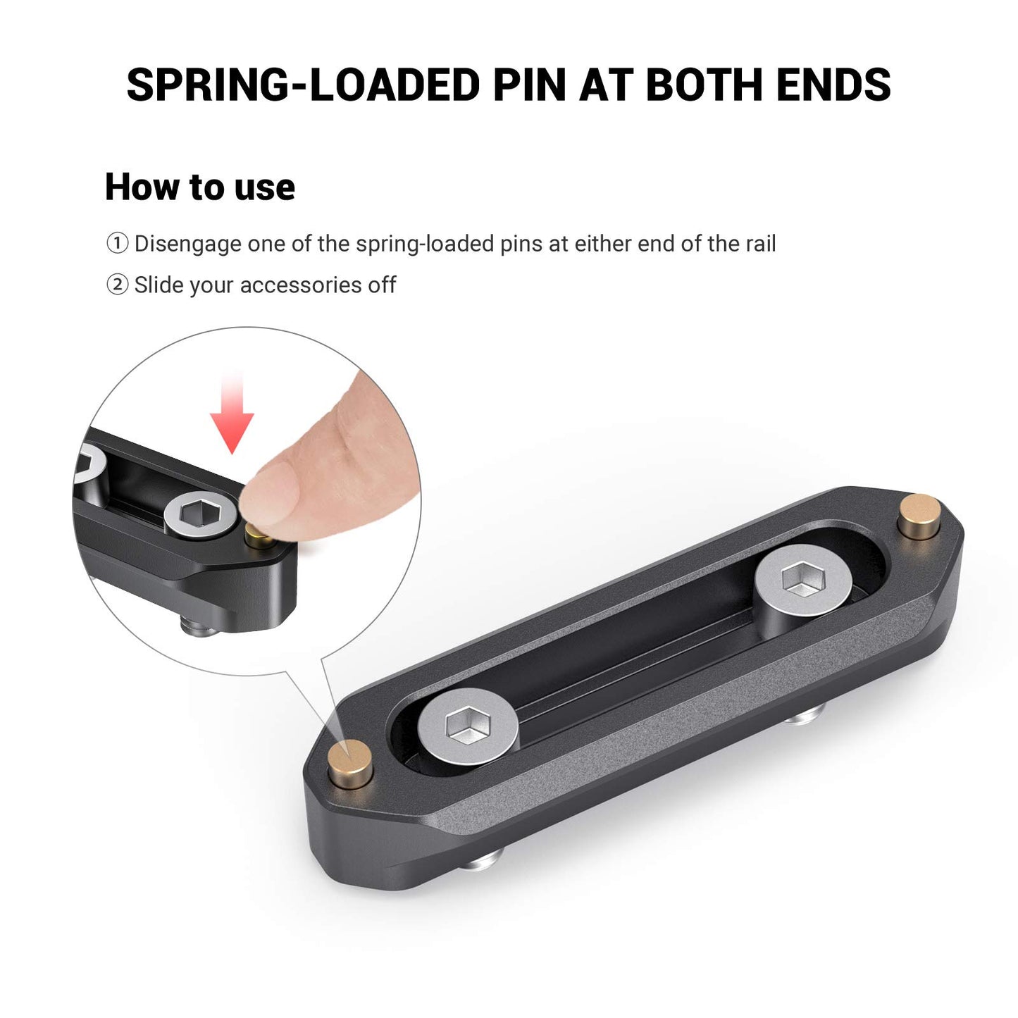 SmallRig NATO Rail, Quick Release Safety NATO Rail, 7cm Long with Spring Loaded Pins for RED/BMD - 1195