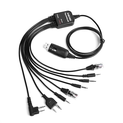 Fumei 8 in 1 Computer USB Programming Cable Compatible with Kenwood Motorola Yaesu Vertex Icom TYT HYT Handheld Radio and Mobile Radio