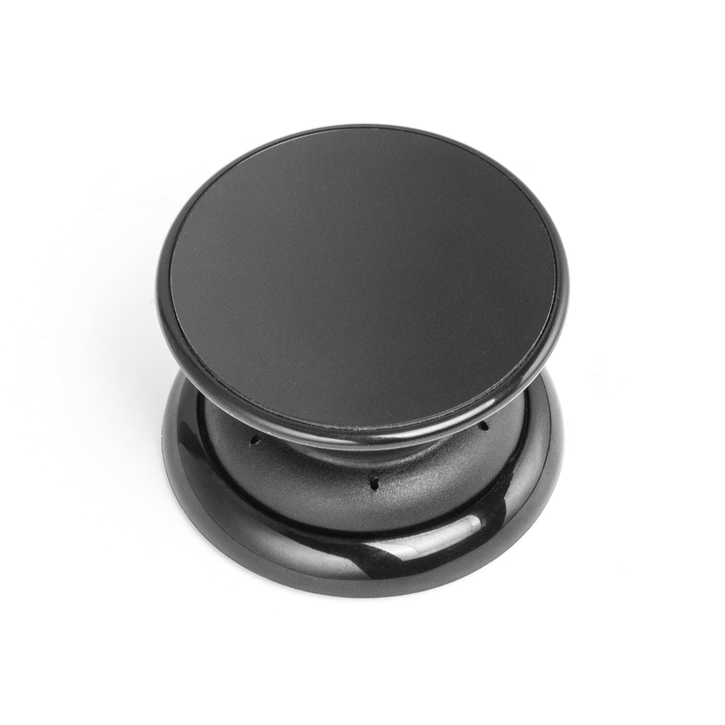 FAB POPS Black Magnetic Phone Grip with Expanding Landscape Kickstand, Strong Adhesive for Smartphones & Mini Tablets, Built-in Magnets + Adhesive