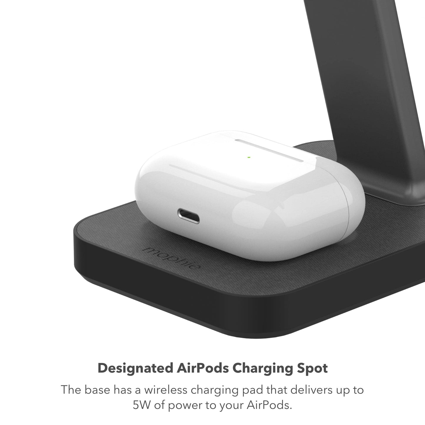 mophie Snap+ 2-in-1Charge Stand & Pad - 15w Wireless Charger Compatible with iPhones & AirPods, Includes Snap+ Adapter for Other Qi Enabled Phones