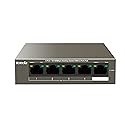 Tenda TEF1105P, 5 Port Fast Ethernet PoE Switch with 4 PoE+ Ports @58W, Unmanaged PoE Powered Switch, Plug & Play, Desktop & Wall-Mount, Fanless
