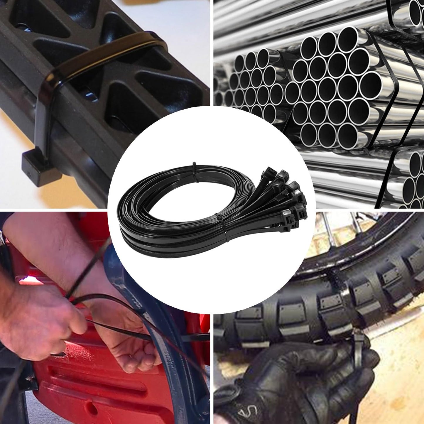 Zip Ties Heavy Duty 250 lb 28 Inch, Extra Long Cable Ties Wide Plastic Wire Ties Strong Large Zip Tie Wraps Black Industrial Zipties for Outdoor Use