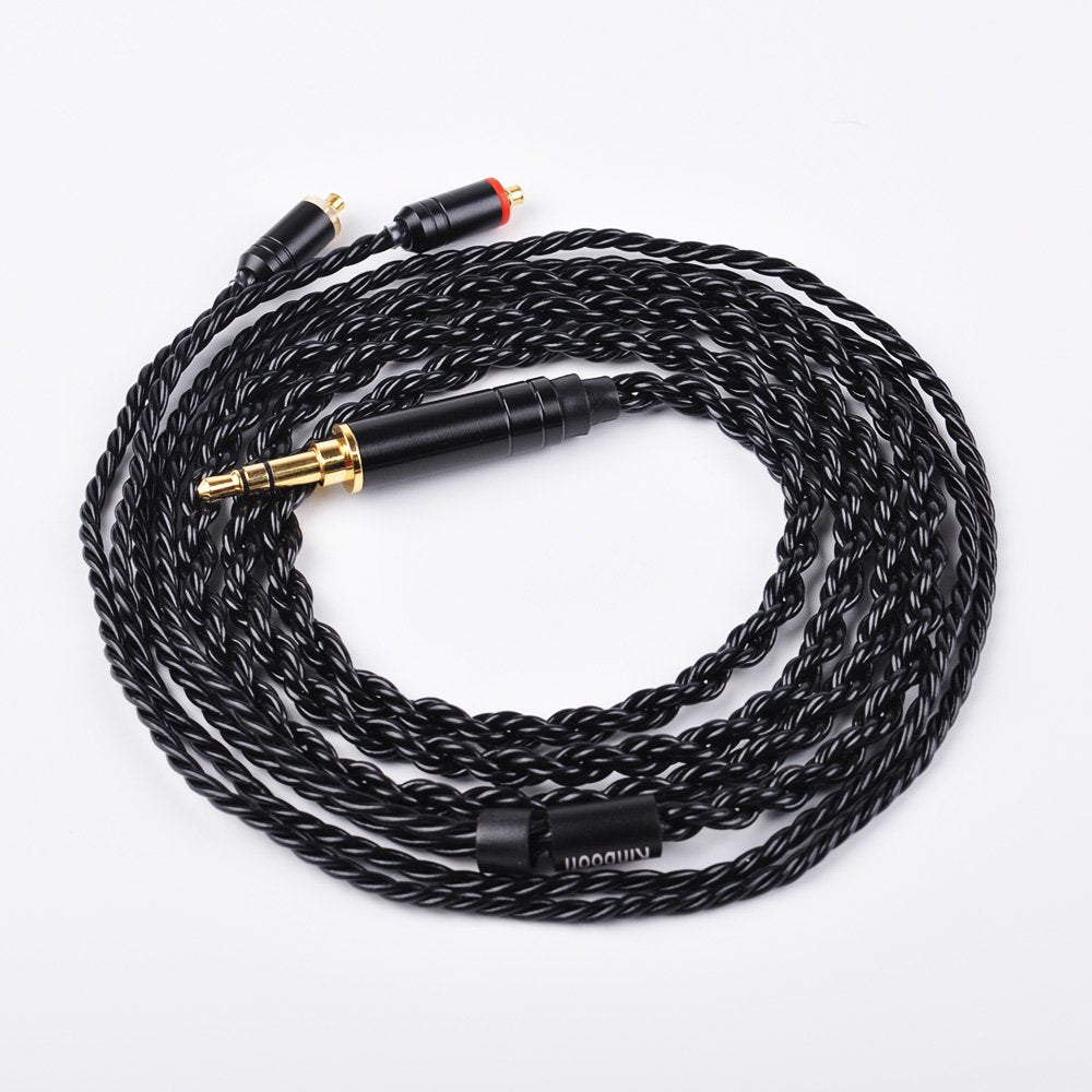 Kinboofi 6 Core MMCX Cable, Upgrade Silver Plated Replacement Cable,Black Detachable Earphone Cable Replacement Earphone Wire for Shure 846 535 215