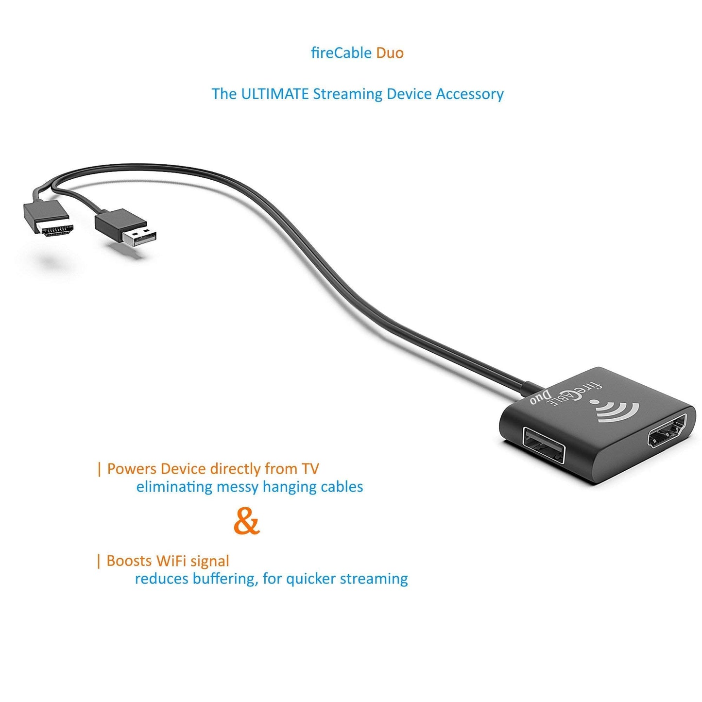 Duo for Powering FireStick from TV and HDMI Extender Device for Improved WiFi Signal