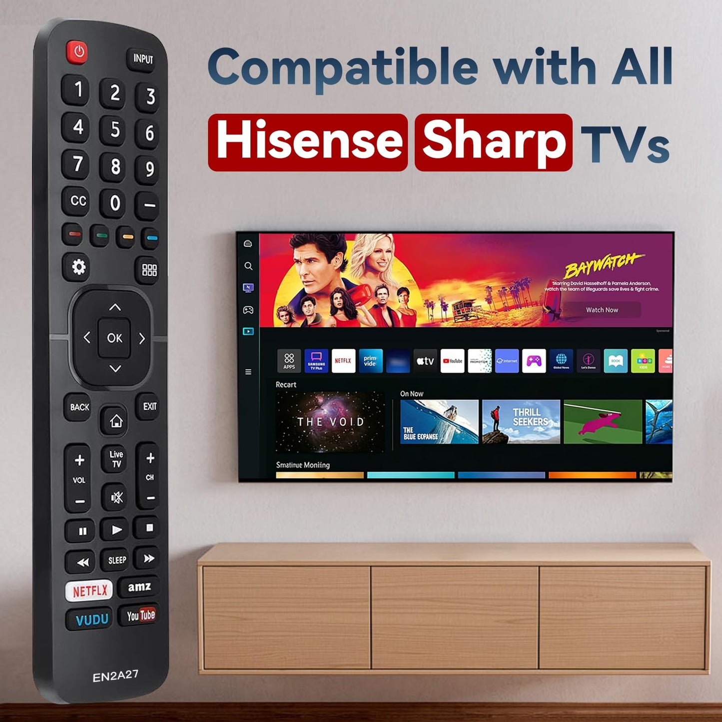 New Replacement Universal Sharp aquos TV Remote Control EN2A27 Compatible with Sharp Hisense Remote Control LCD LED HDTV Smart TV Remote Control