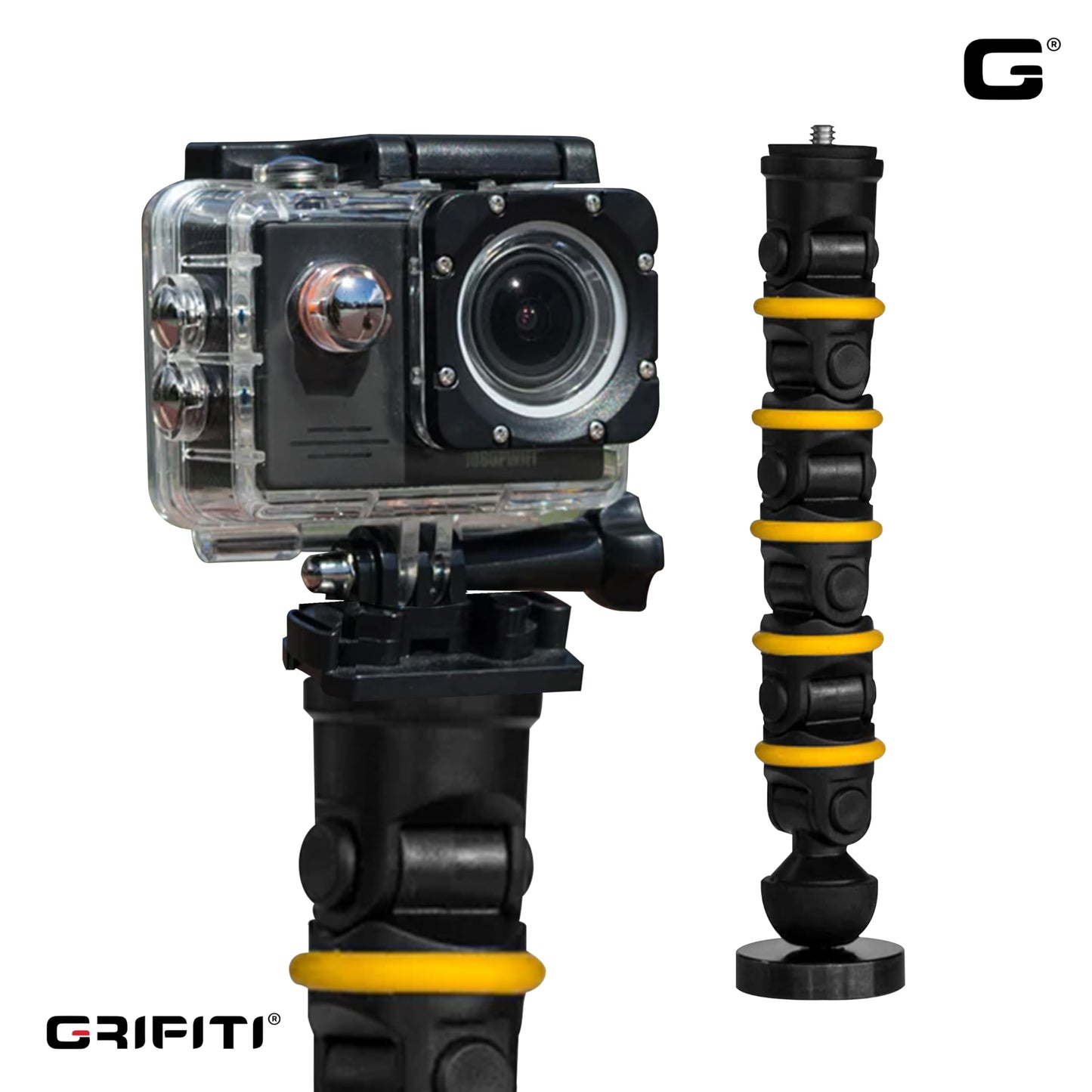 GRIFITI Nootle Recon 5 Flex Arm Leg Magnetic Camera Mount Stand Magnetic Foot 6 Inch Flexible Pole Holder Base for Cameras, Video Mounts Tripod
