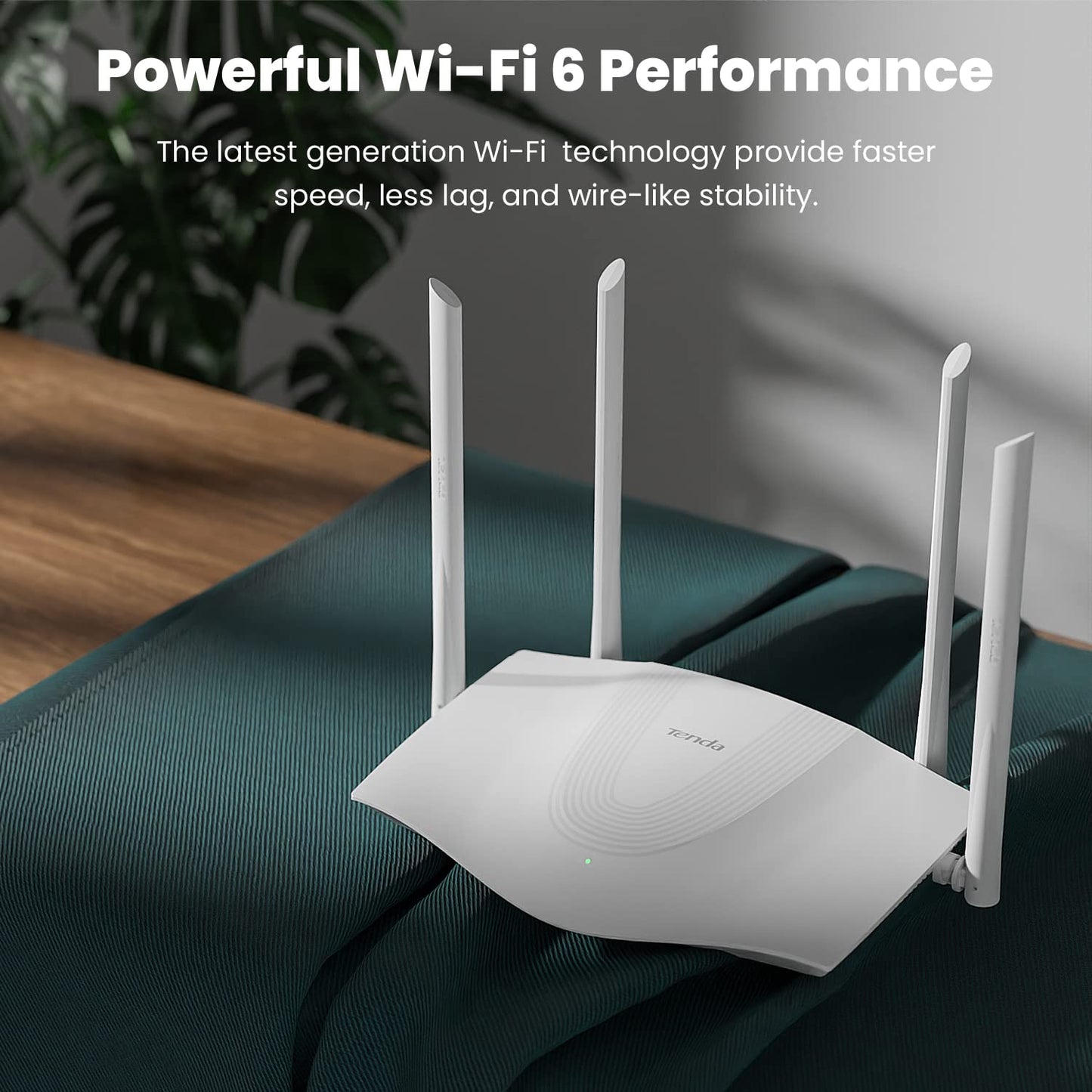 Tenda Wi-Fi 6 Router AX1800 Smart WiFi Router (RX3) -Dual Band Gigabit Wireless Internet Router?with MU-MIMO+OFDMA, 1.8GHz Quad-Core CPU, Up to 1200