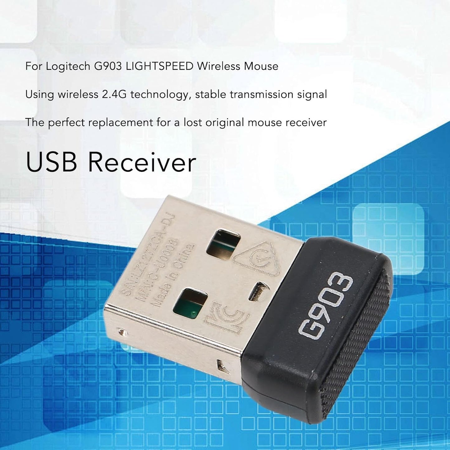 ZOLOIT USB Mouse Receiver, 2.4G, USB 2.0, Adapter Replacement for Logitech G903 Lightspeed Mouse