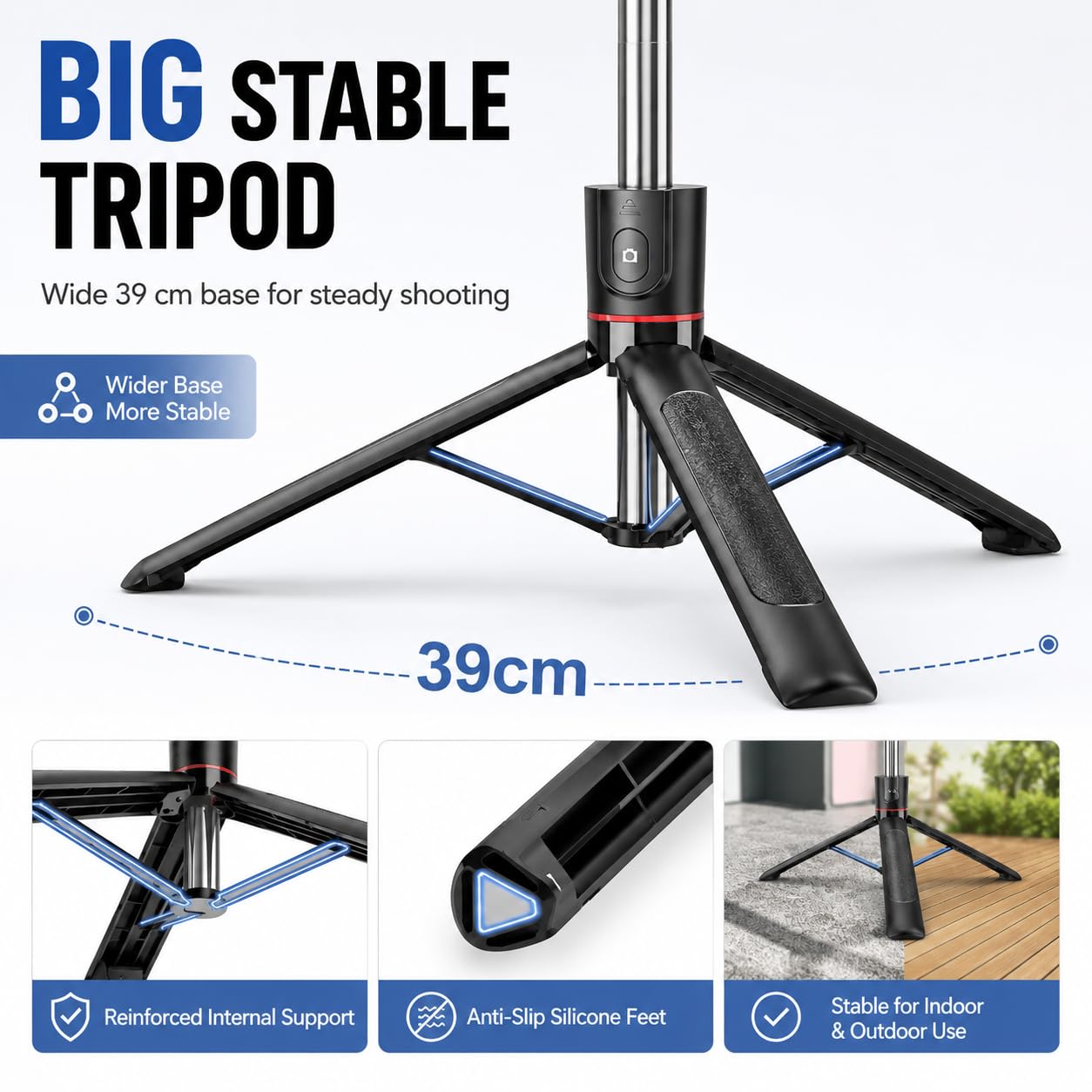 67" Detachable Phone Tripod Selfie Stick, Extendable Portable Cell Phone Stable Camera Easy Selfie Tripod Stand, with Wireless Remote, Ideal