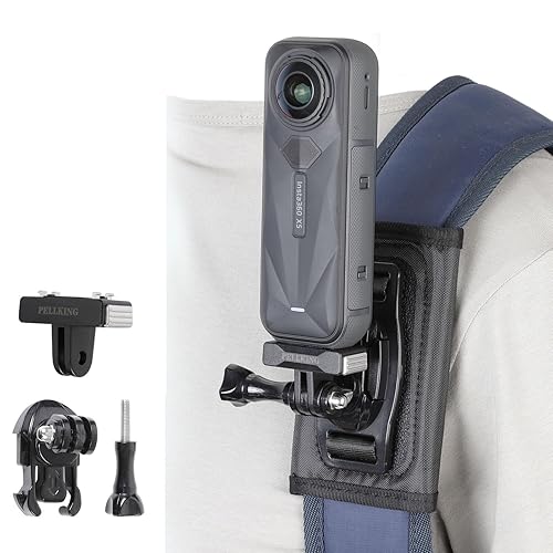 PellKing Camera Backpack Belt Mount for Insta360 One X5/AcePro 2,360 Degree Rotation Buckle Backpack Strap Mount with Quick Release Magnetic Mount