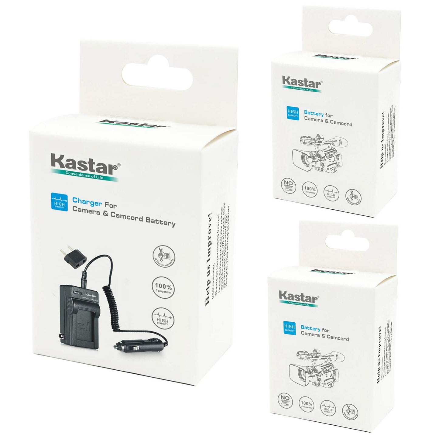 Kastar NPFH70 Battery (2-Pack) + Charger for Sony NP-FH100, FH60, FH70, NP-FH90, TRV and Sony DCR-DVD405 407E 408 410E 450 602E 650E DCR-HC96 DCR-SR85
