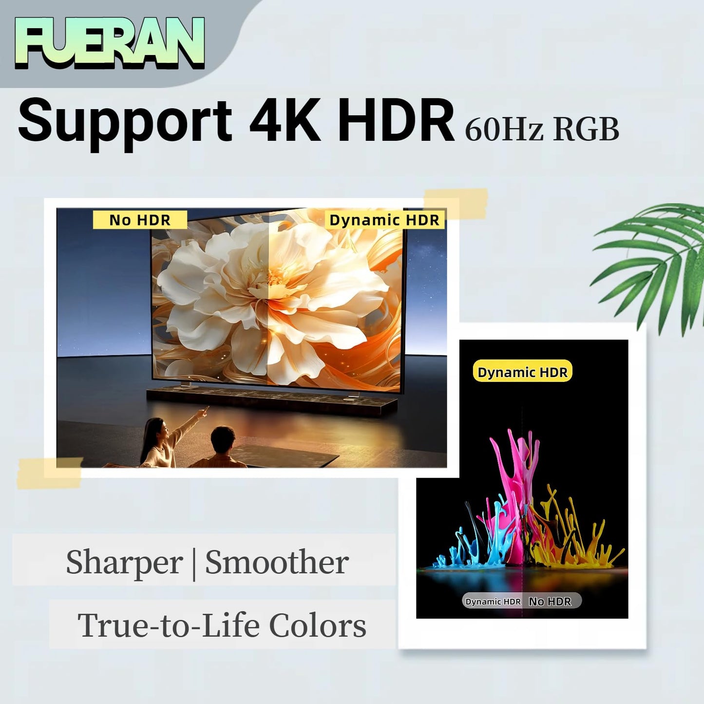 FUERAN HDMI edid Emulator Adapter,4K-HDR(default-1920X1080@60Hz) emulators,Reliable Pass-Through for Video Splitters, Extenders, AV Receivers -Plug