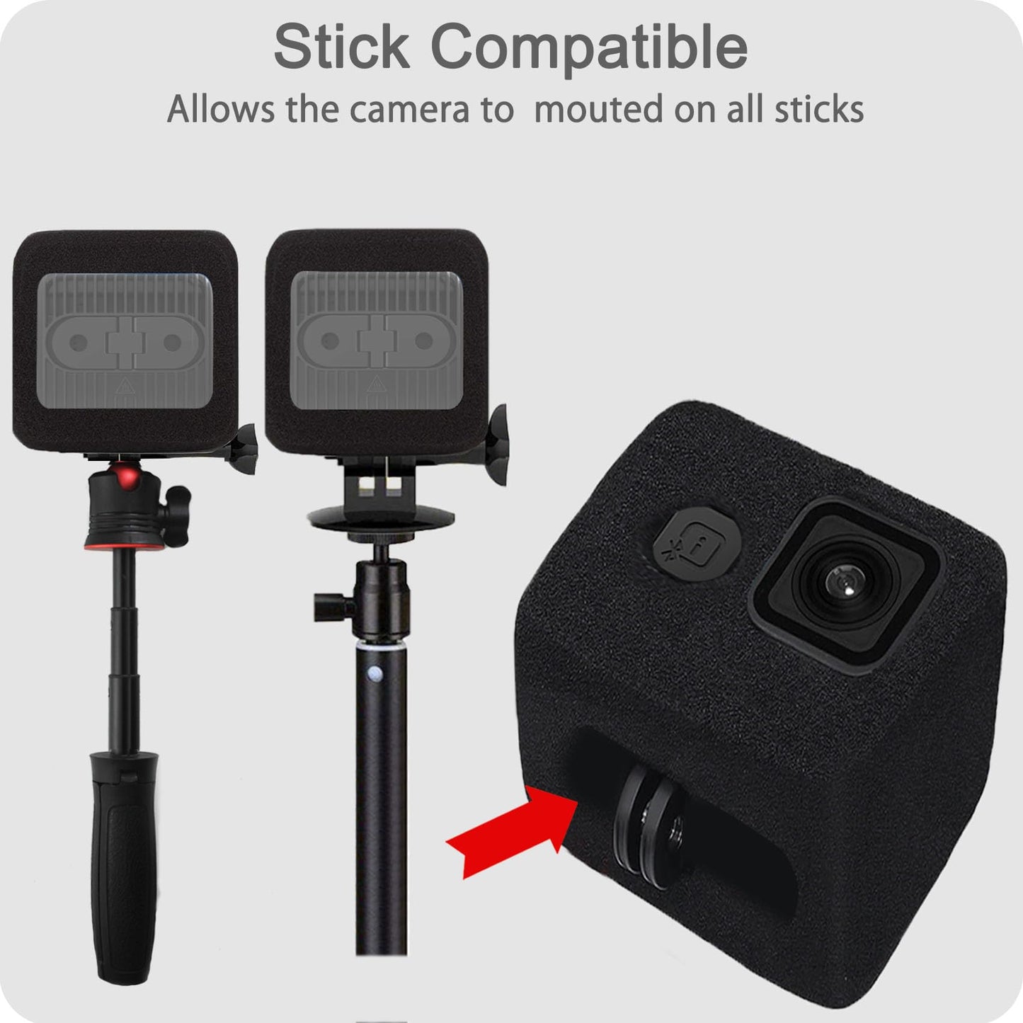 FitStill Windslayer Cover and Lens Screen Protector for Go Pro Hero 11 Black Mini,Noise Reduction Cover+Screen Protector (3 Pack) + Lens Cap (2