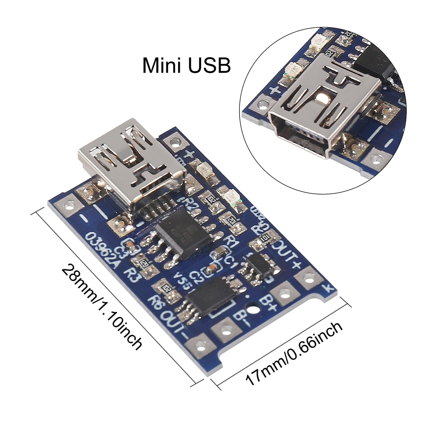 16pcs TP4056 Mini USB Charging Board 18650 Lithium Battery Charge Module with Protection 5V 1A