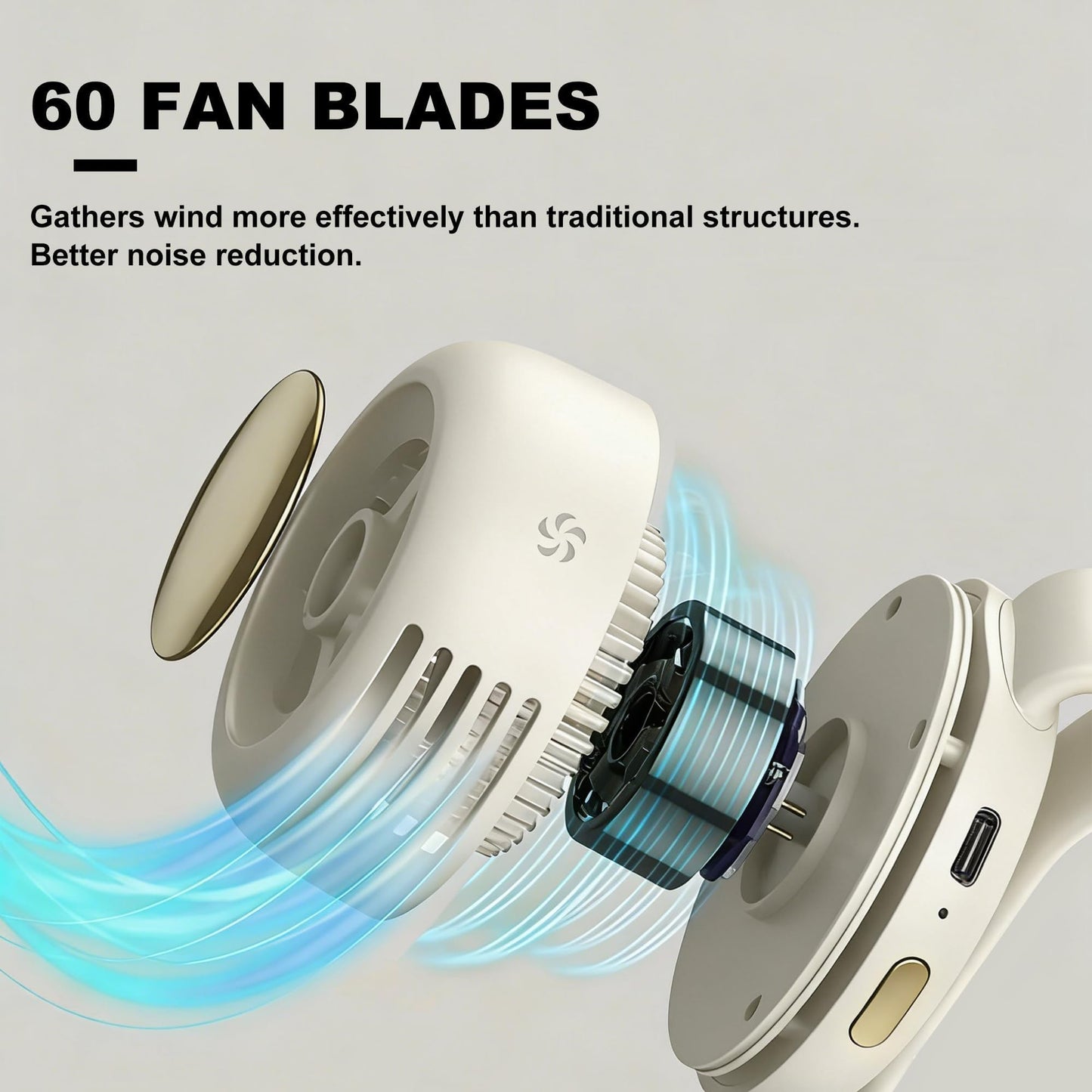 2 Pack Portable Mini Bladeless Fan Clip On, Small Fan Clip on for Shirt & Waist, 3-Speed, 360° Adjustable Suspended Whirlwind Fans, Silent Clip-on Fan
