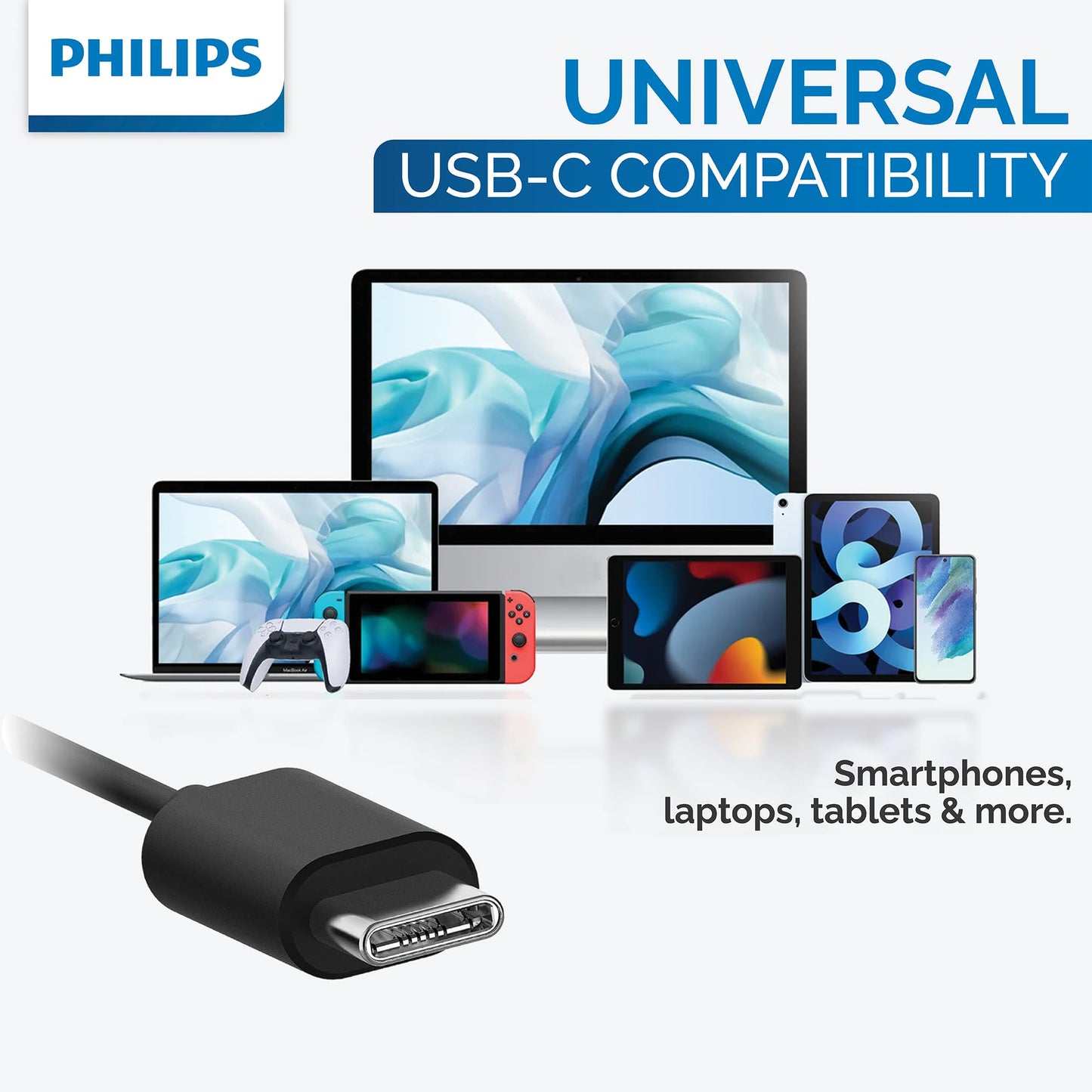 Philips Wired Earbuds USB C with Microphone, in Ear Type C Headphones with mic, Powerful Bass, Lightweight, USB-C Wired Earphones, 3-Button in-line
