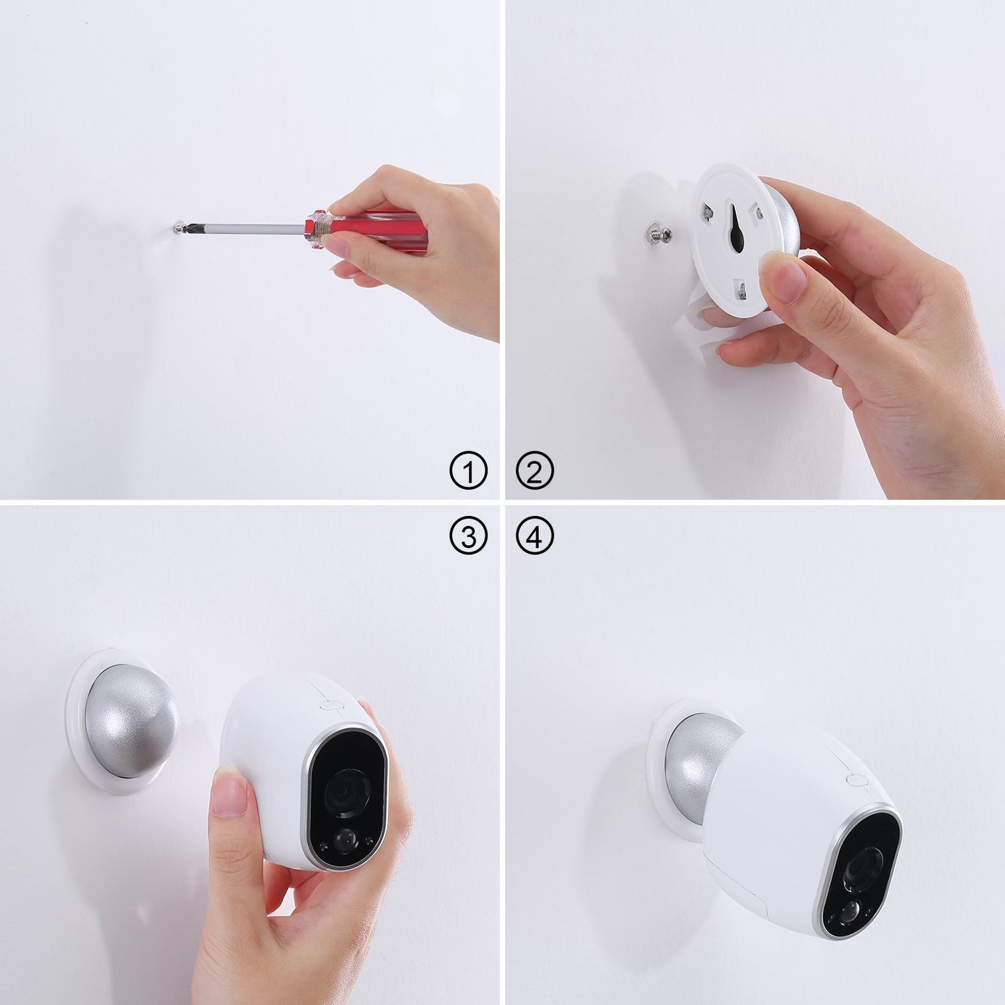 Skylety 3 Pack Security Wall Mount, Metal Magnetic Mount Compatible with Magnetic Arlo, Arlo Pro, Arlo Pro 2, White, Arlo Accessories